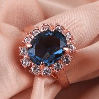 Bague Élégance Ultime - Bleu Profond