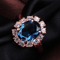 Bague Élégance Ultime - Bleu Profond