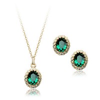 Emerald Splendour Pendant and Earring Set